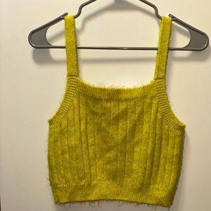 Fuzzy yellow Wild Fable tank crop top